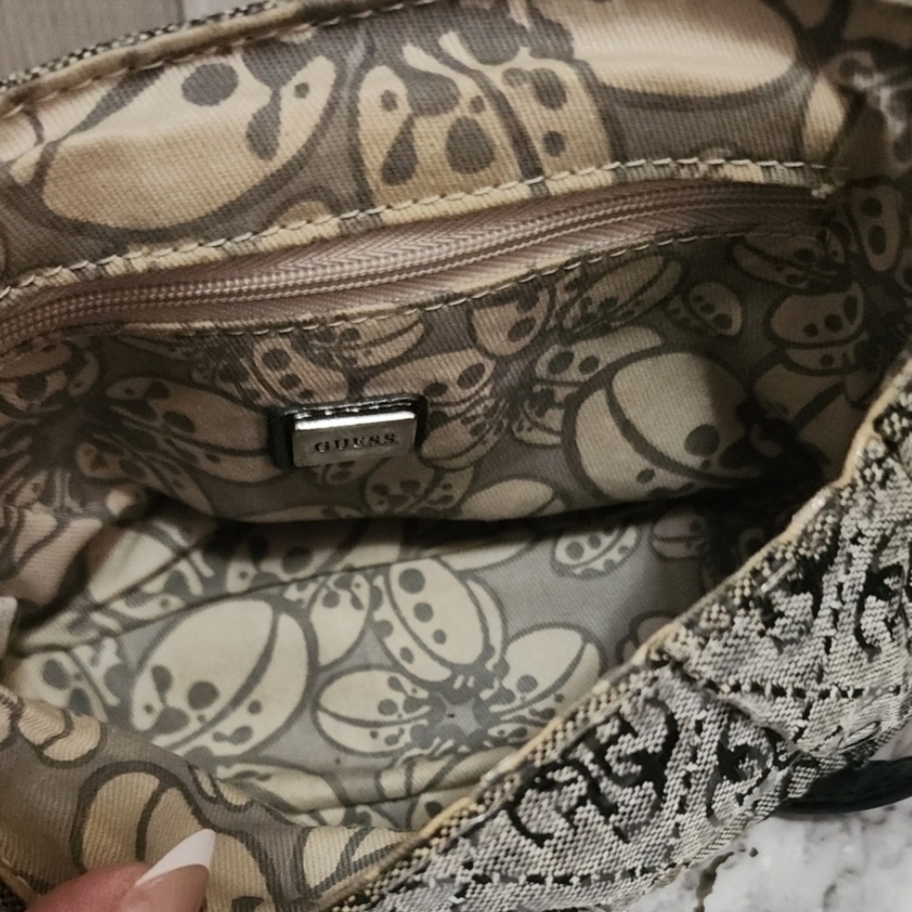 Vintage GUESS Gray and Black Monogram Sequin Mini Crossbody Bag - Picture 9 of 9